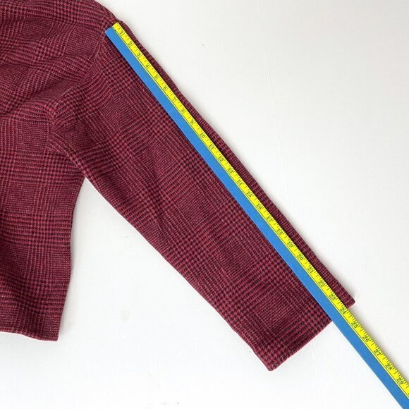 NEW L.L. Bean Women's Red Reversible Jacket Wool Blend Button Front L - Picture 6 of 9